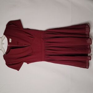 Tonight purple deep plunge vneck flowy dress size Medium